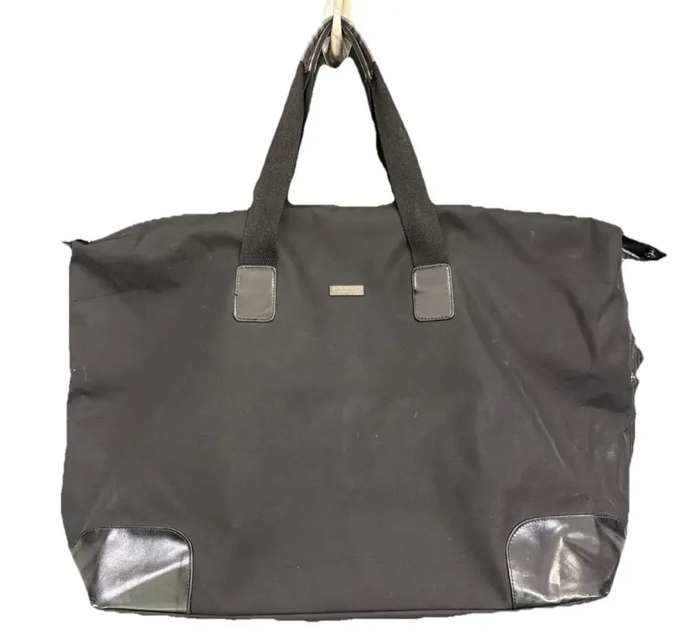 Burberry Fragrances Black Duffle Bag Weekender Tote Gray Nova Check Handles